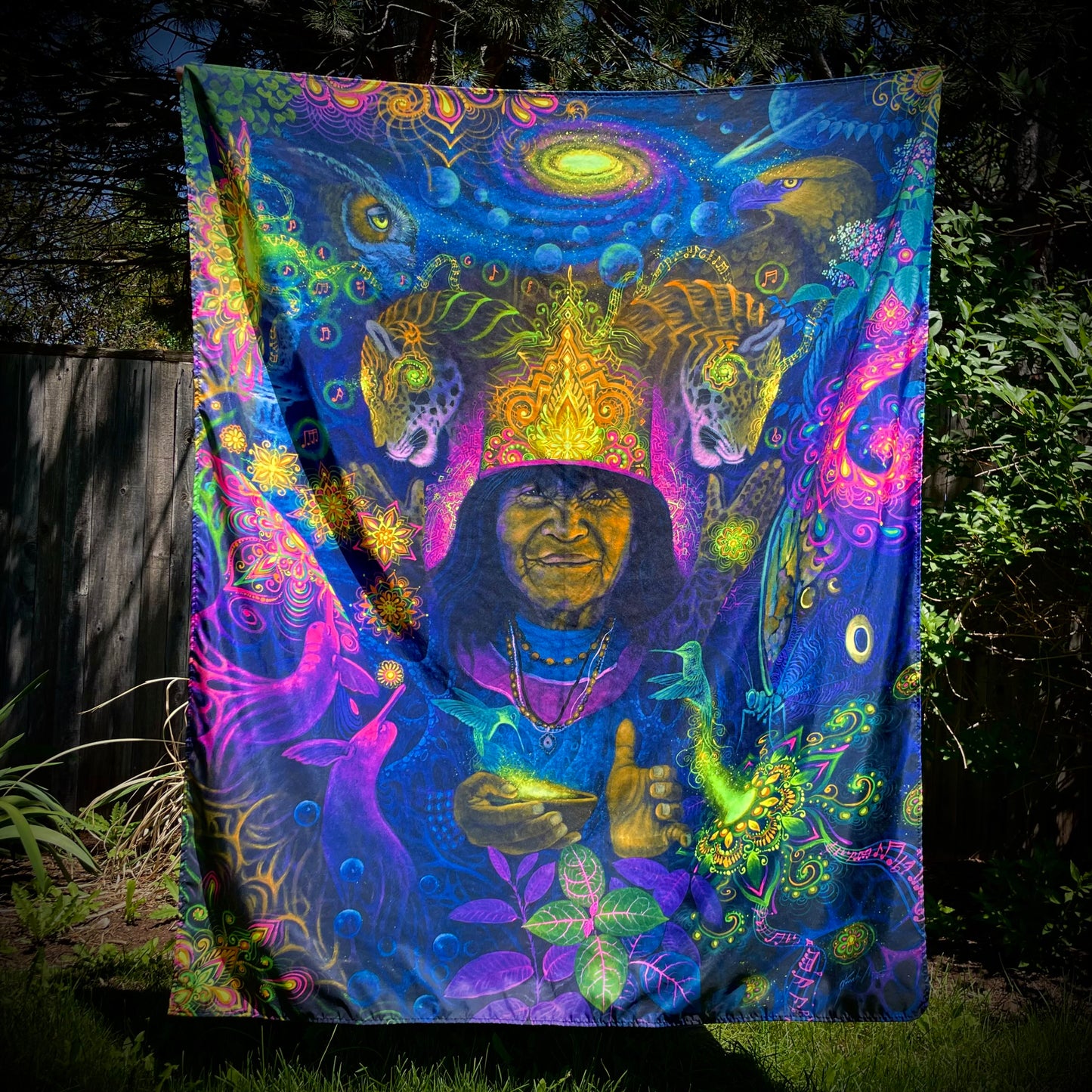 FELIX PINCHI AGUIRRE Mother Medicine Tapestry (UV Reactive)